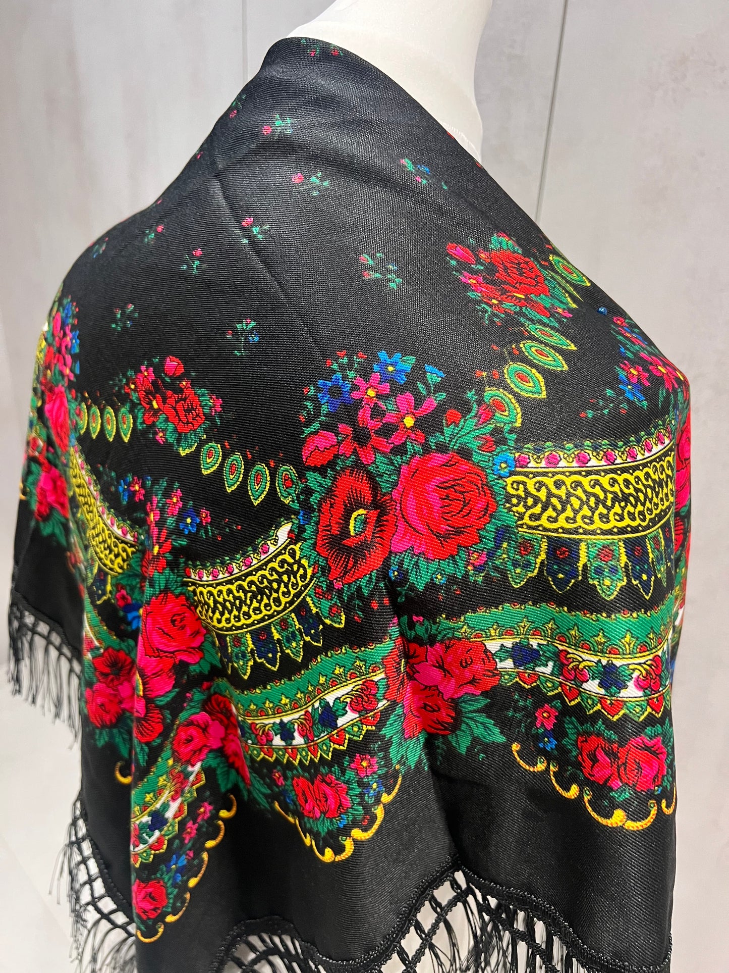 Black Floral Men's Keffiyeh