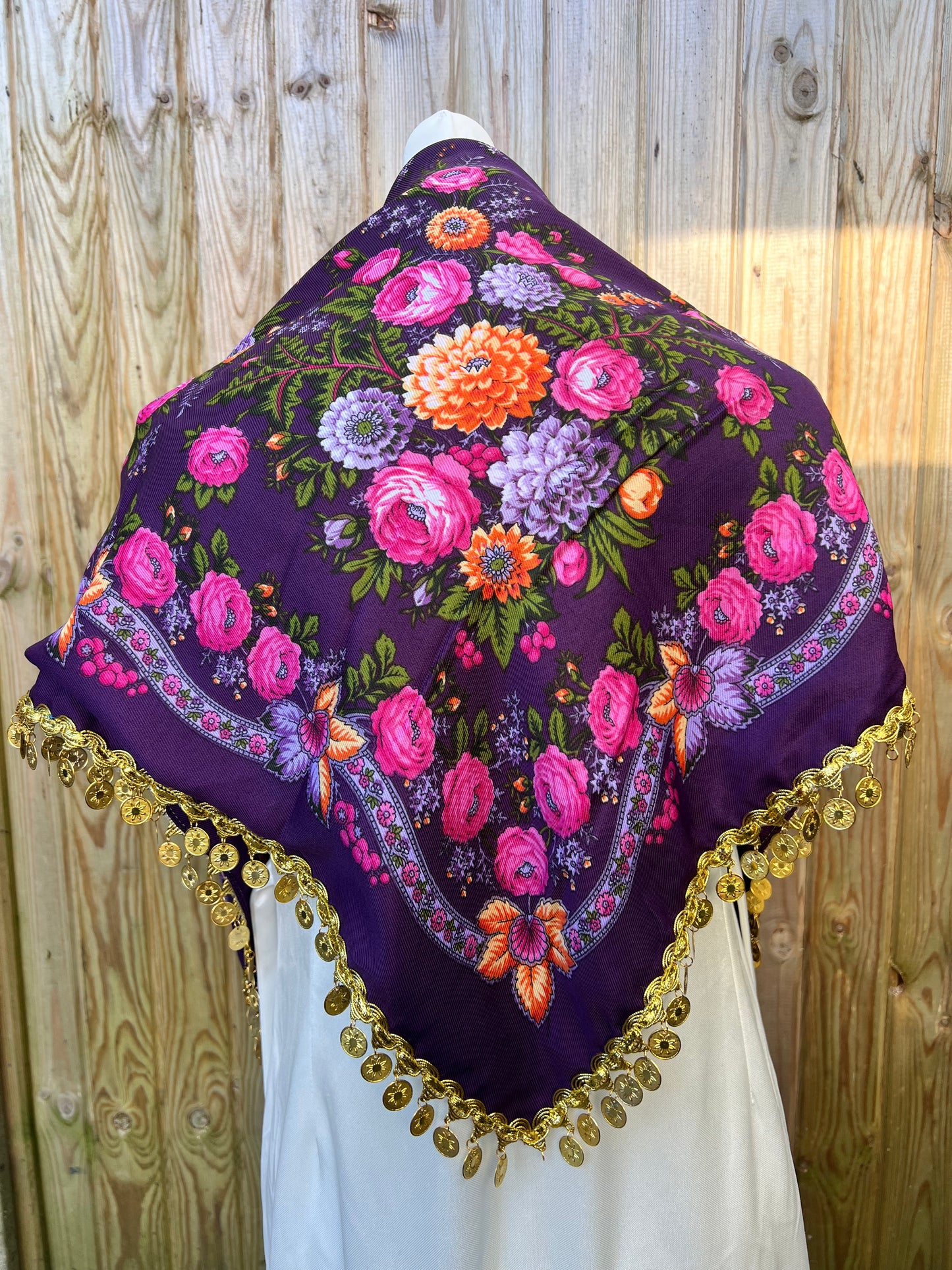 Women's Gold Detail Keffiyeh in Purple