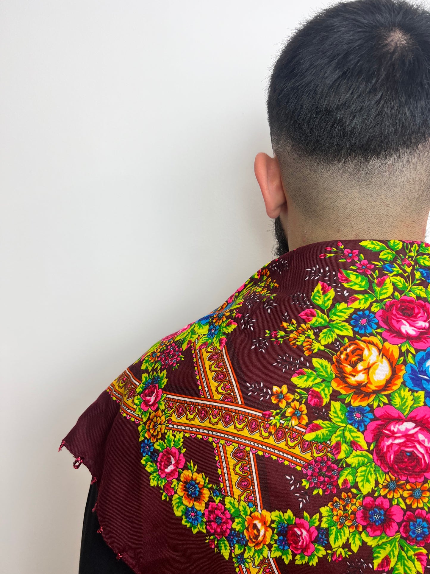 Maroon Floral Men's Keffiyeh